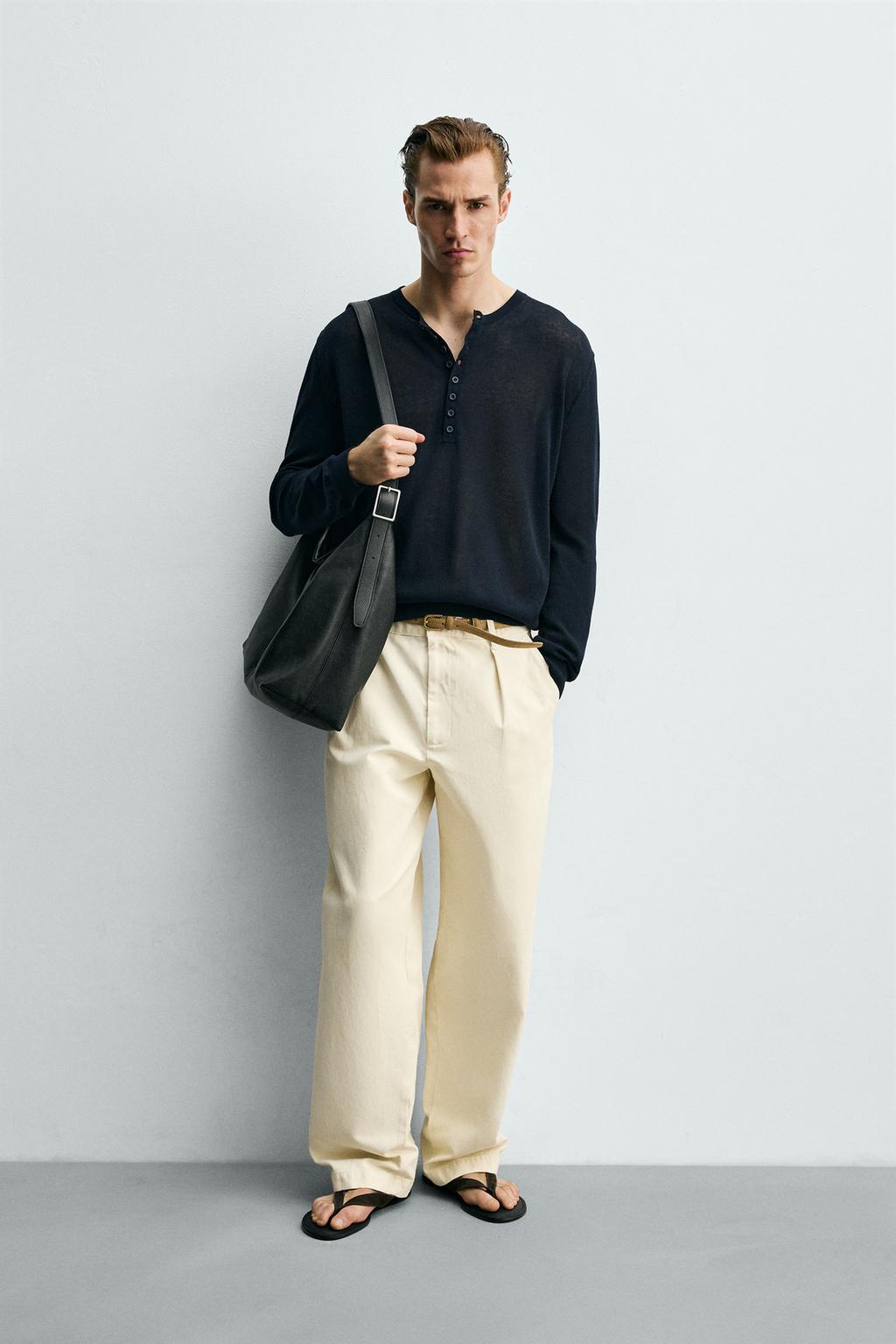 СВИТЕР С ВОРОТНИКОМ НА ПУГОВИЦАХ ИЗ РЕЛЬЕФНОЙ ТКАНИ