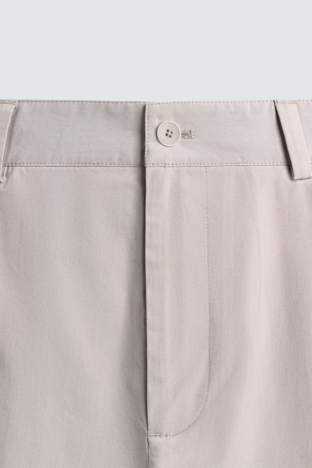 БРЮКИ STRAIGHT FIT ИЗ ПОПЛИНА СО СКЛАДКАМИ