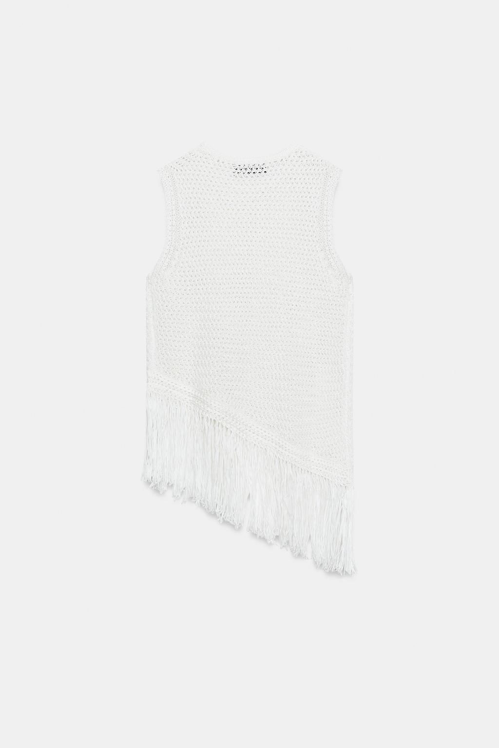 ТРИКОТАЖНЫЙ ТОП С БАХРОМОЙ