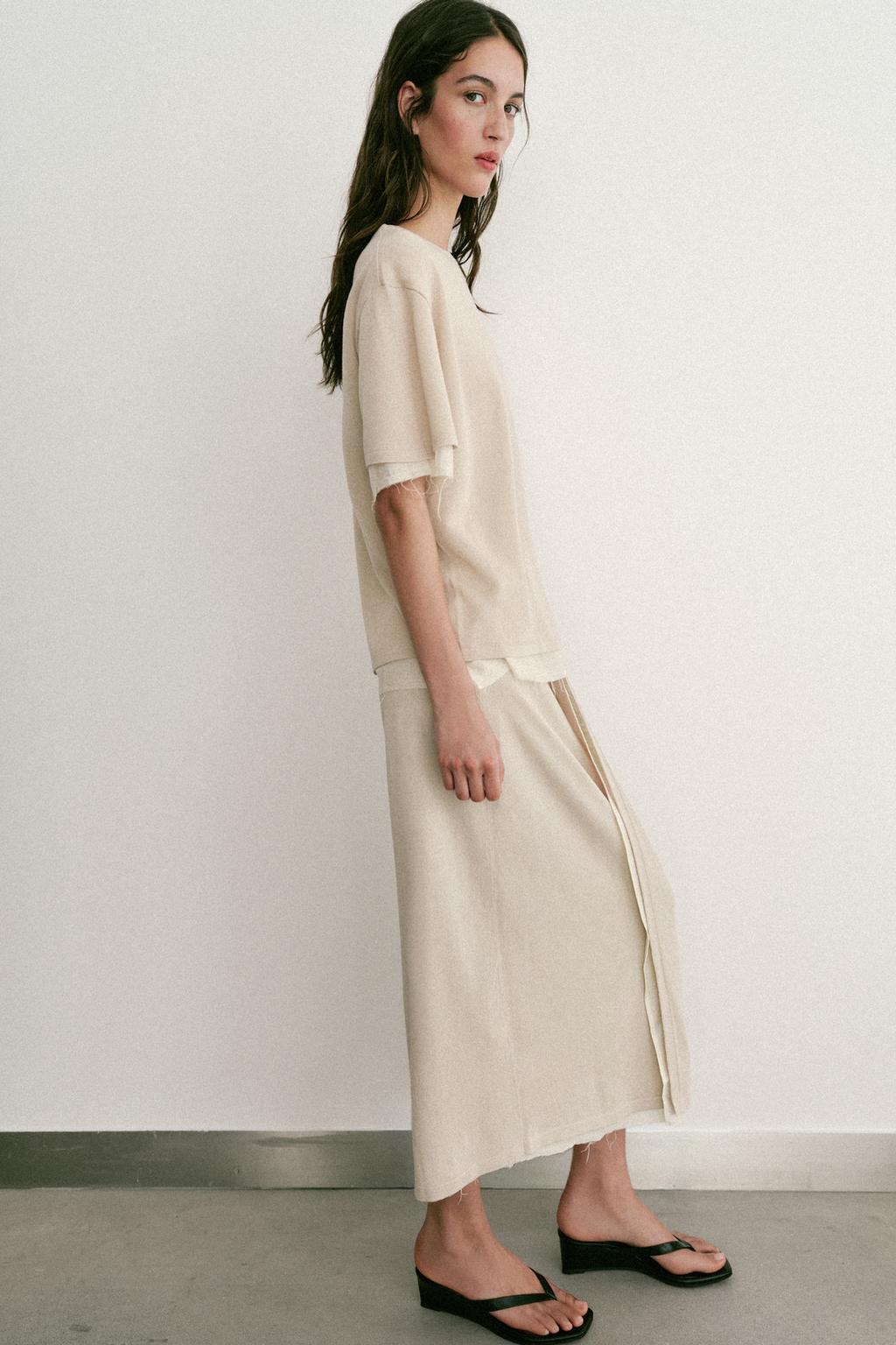 КОМБИНИРОВАННЫЙ ТРИКОТАЖНЫЙ ТОП