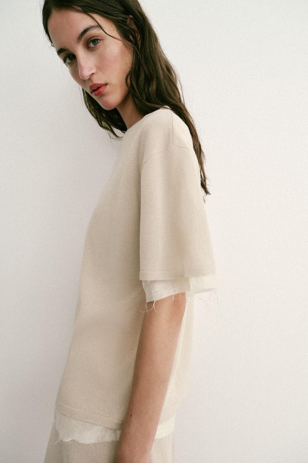 КОМБИНИРОВАННЫЙ ТРИКОТАЖНЫЙ ТОП