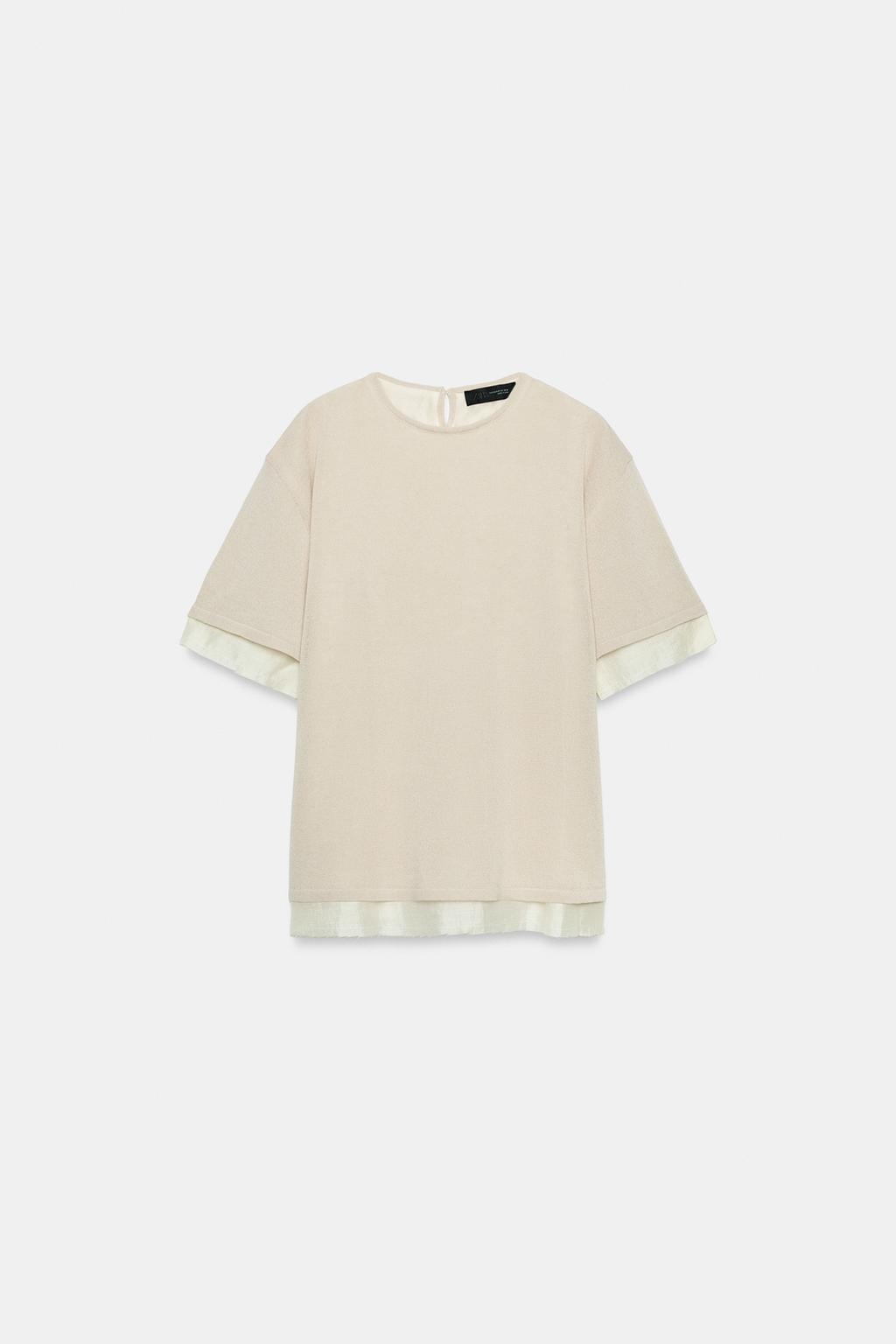 КОМБИНИРОВАННЫЙ ТРИКОТАЖНЫЙ ТОП