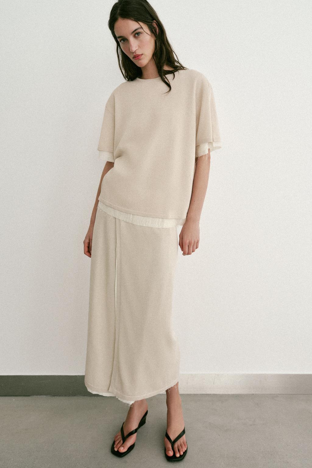 КОМБИНИРОВАННЫЙ ТРИКОТАЖНЫЙ ТОП