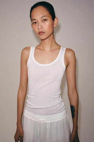 Хлопковый топ без рукавов