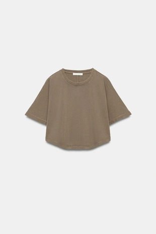 Укороченный топ с эффектом потертости