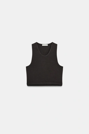 Укороченный топ без рукавов- Заказать в России