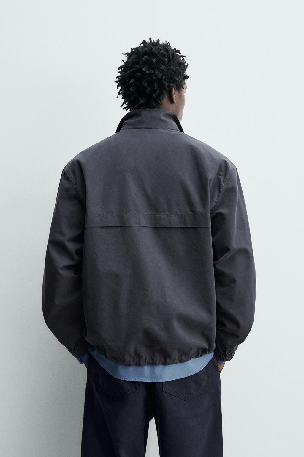 КУРТКА-РУБАШКА ИЗ ХЛОПКА И ЛИОЦЕЛЛА С ВОРОТНИКОМ НА МОЛНИИ