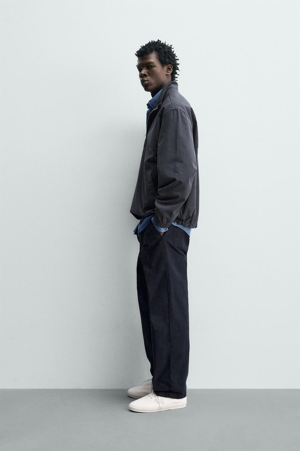 КУРТКА-РУБАШКА ИЗ ХЛОПКА И ЛИОЦЕЛЛА С ВОРОТНИКОМ НА МОЛНИИ