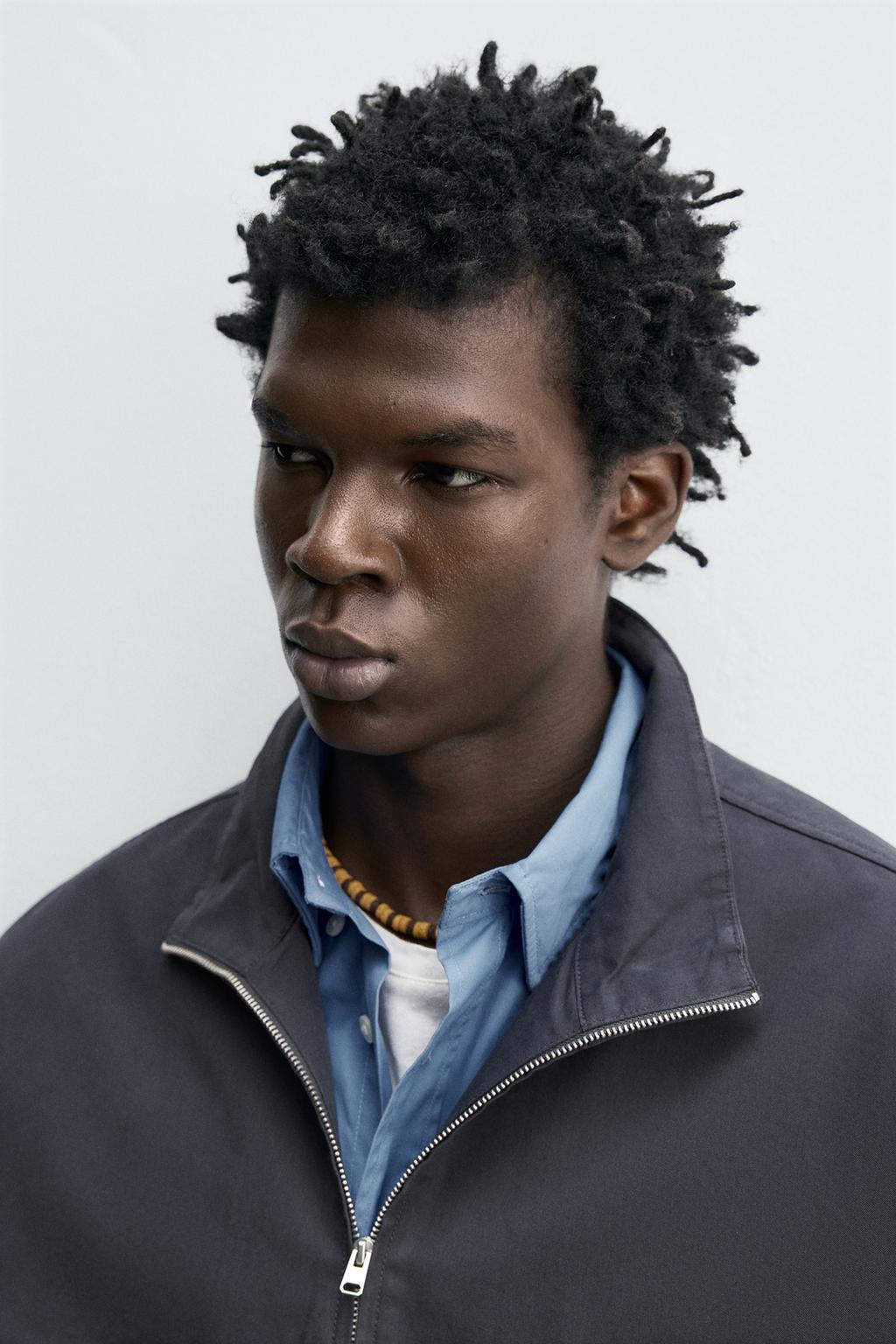 КУРТКА-РУБАШКА ИЗ ХЛОПКА И ЛИОЦЕЛЛА С ВОРОТНИКОМ НА МОЛНИИ