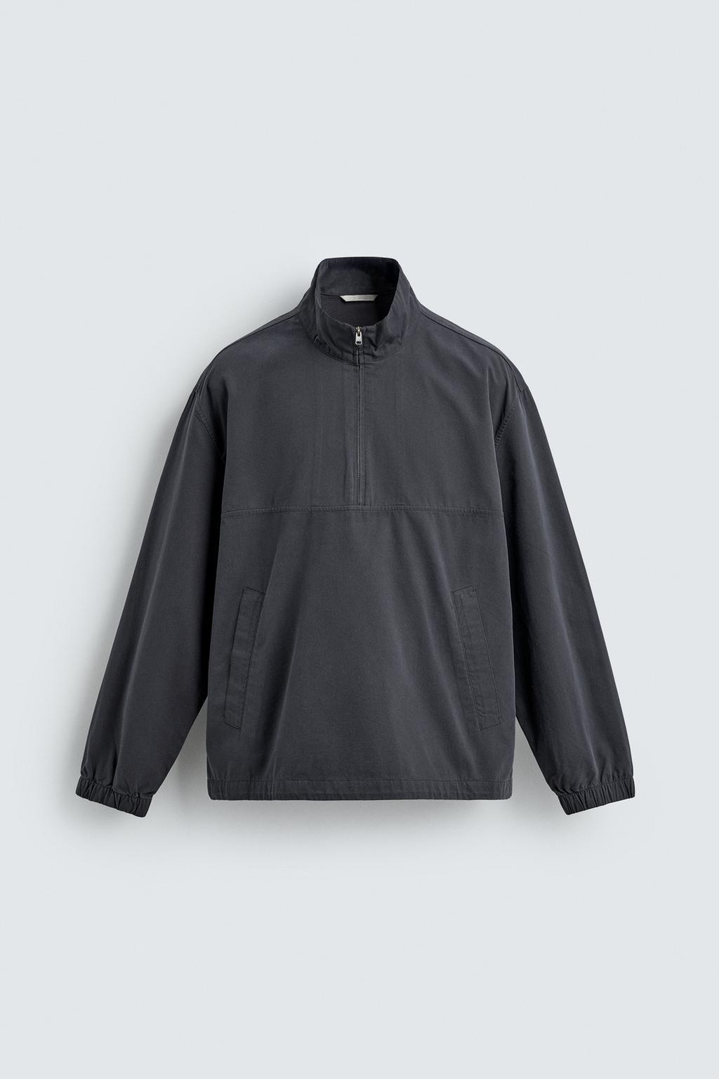 КУРТКА-РУБАШКА ИЗ ХЛОПКА И ЛИОЦЕЛЛА С ВОРОТНИКОМ НА МОЛНИИ