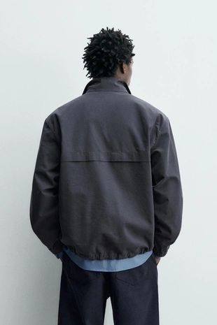 Куртка-рубашка из хлопка и лиоцелла с воротником на молнии- Заказать в России