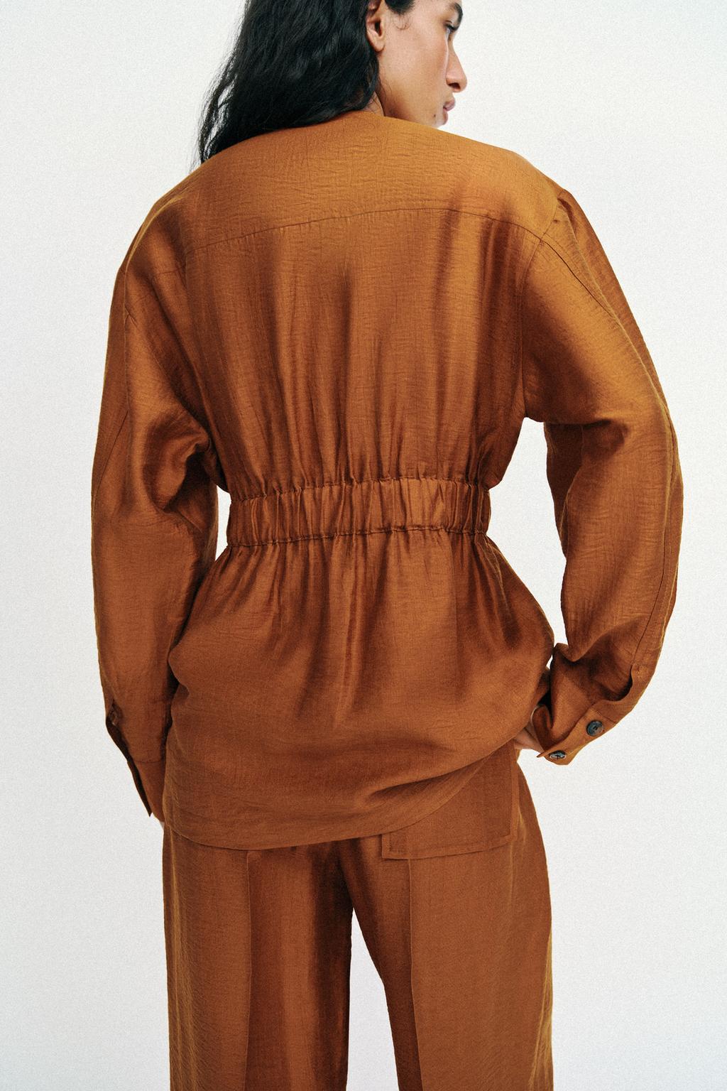 КУРТКА-САФАРИ ИЗ ЛЬНА С ПОЯСОМ