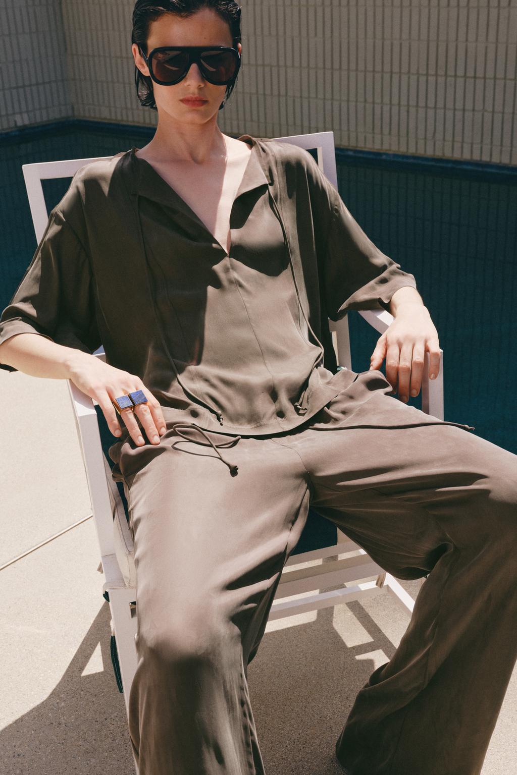 СВОБОДНАЯ БЛУЗА С ЗАВЯЗКАМИ — ZW COLLECTION