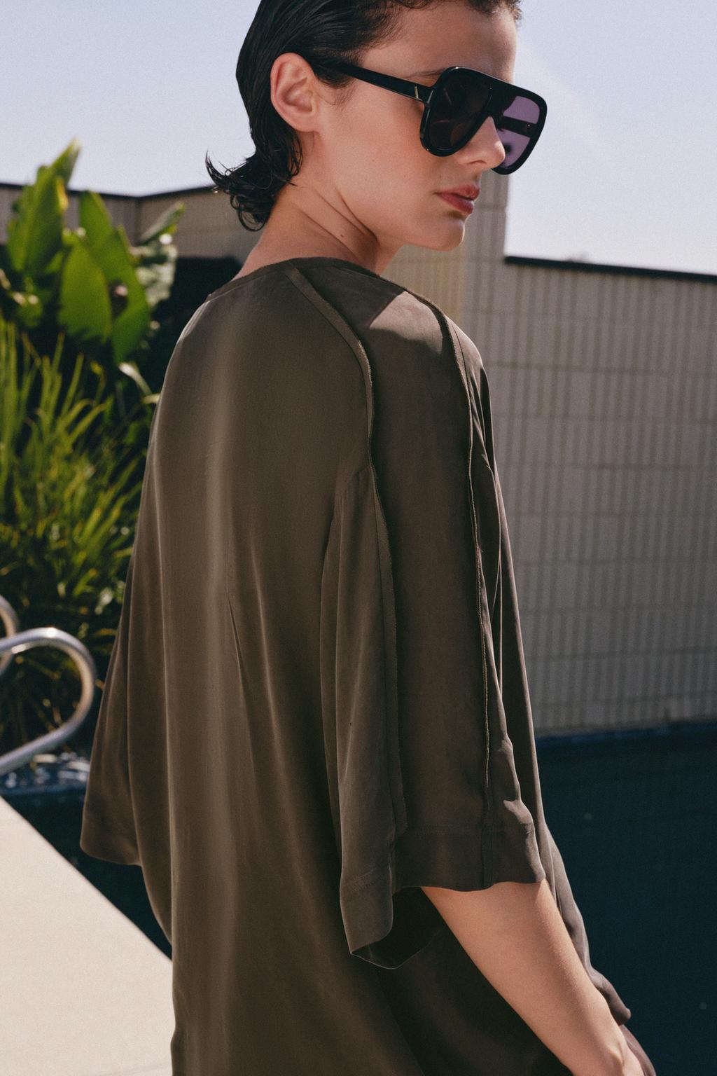 СВОБОДНАЯ БЛУЗА С ЗАВЯЗКАМИ — ZW COLLECTION