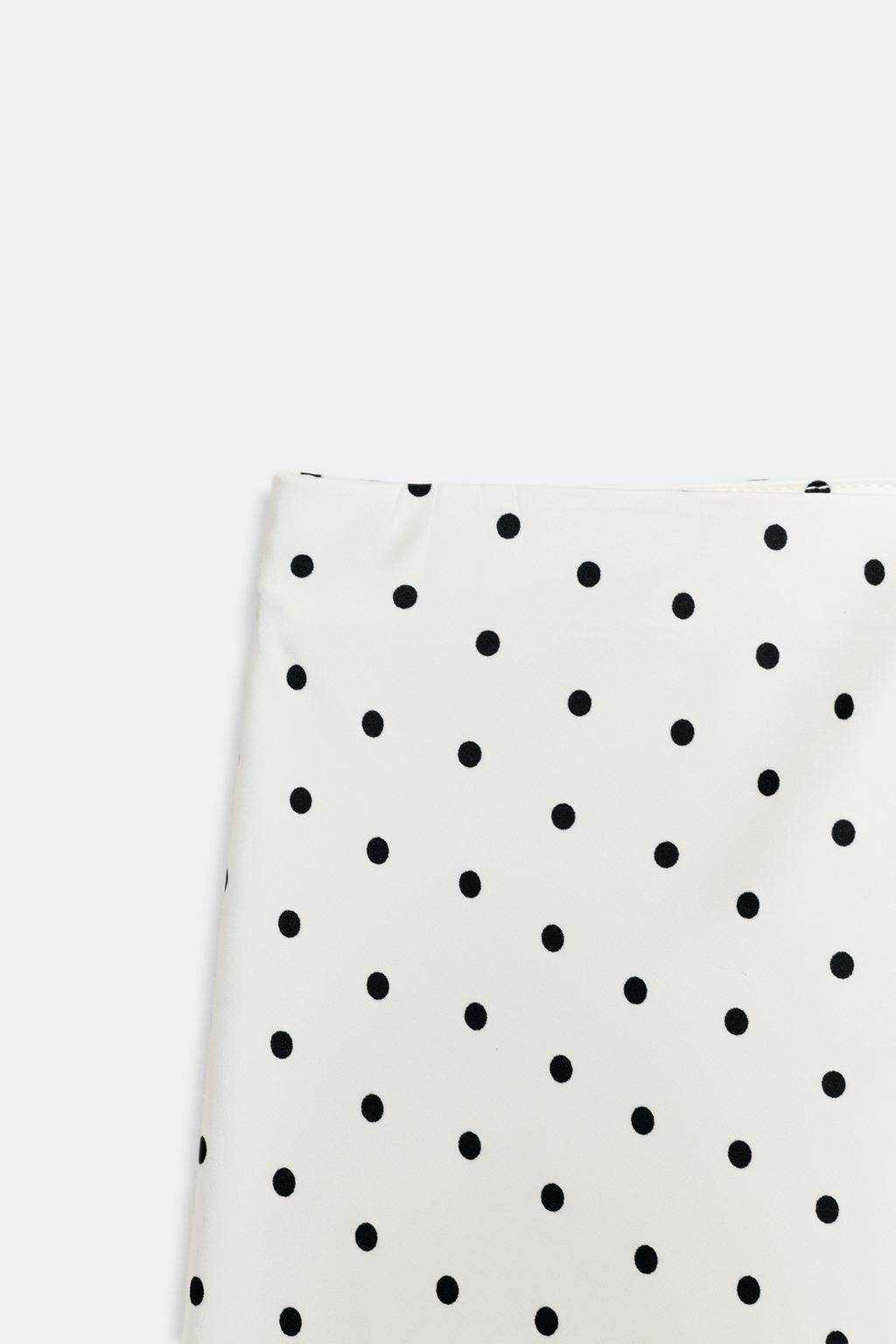 АТЛАСНАЯ ЮБКА МИДИ В ГОРОШЕК