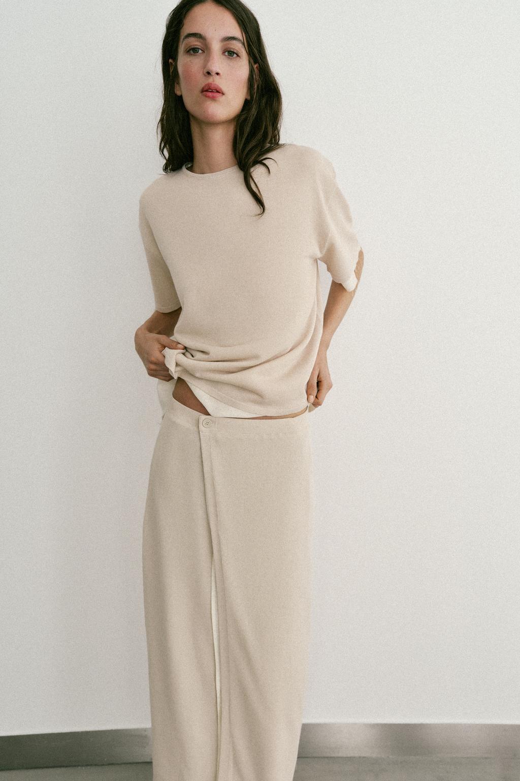 КОМБИНИРОВАННАЯ ЮБКА-ПАРЕО ИЗ ТРИКОТАЖА