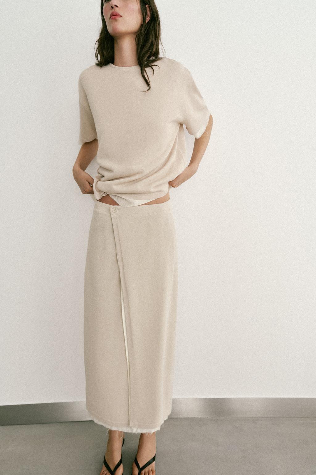 КОМБИНИРОВАННАЯ ЮБКА-ПАРЕО ИЗ ТРИКОТАЖА