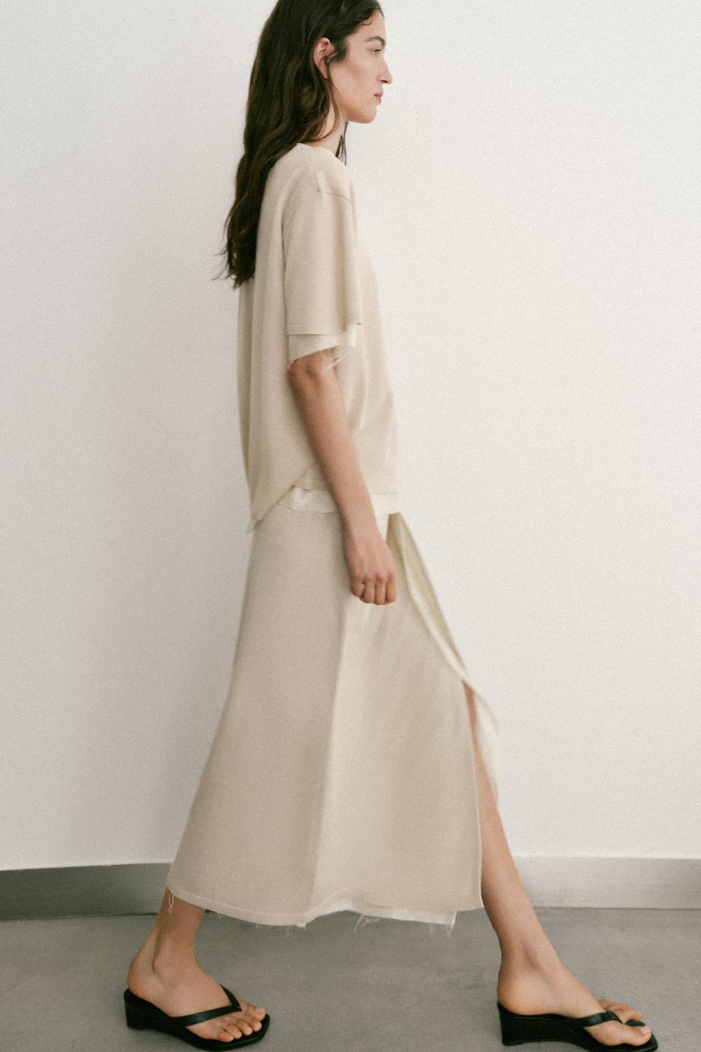 КОМБИНИРОВАННАЯ ЮБКА-ПАРЕО ИЗ ТРИКОТАЖА