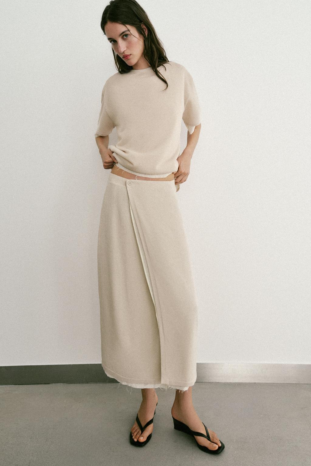 КОМБИНИРОВАННАЯ ЮБКА-ПАРЕО ИЗ ТРИКОТАЖА