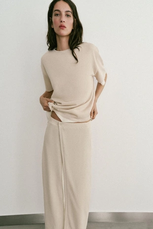 Комбинированная юбка-парео из трикотажа- Заказать в России