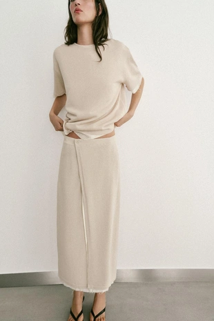 Комбинированная юбка-парео из трикотажа- Заказать в России