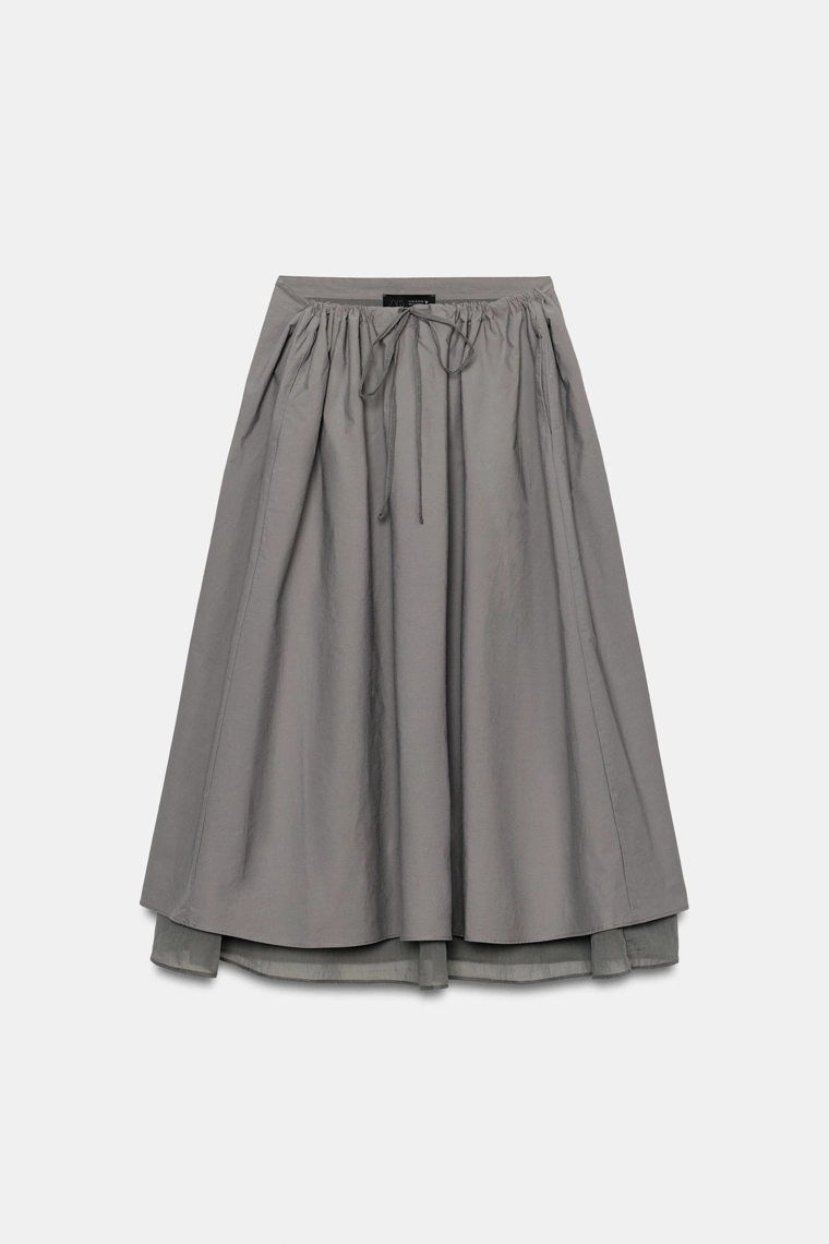 Юбка-миди с комбинированными слоями