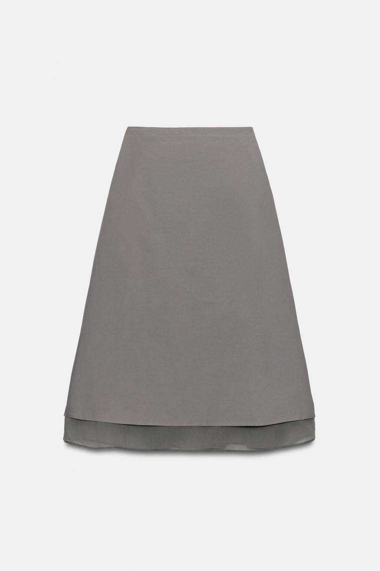 Юбка-миди с комбинированными слоями