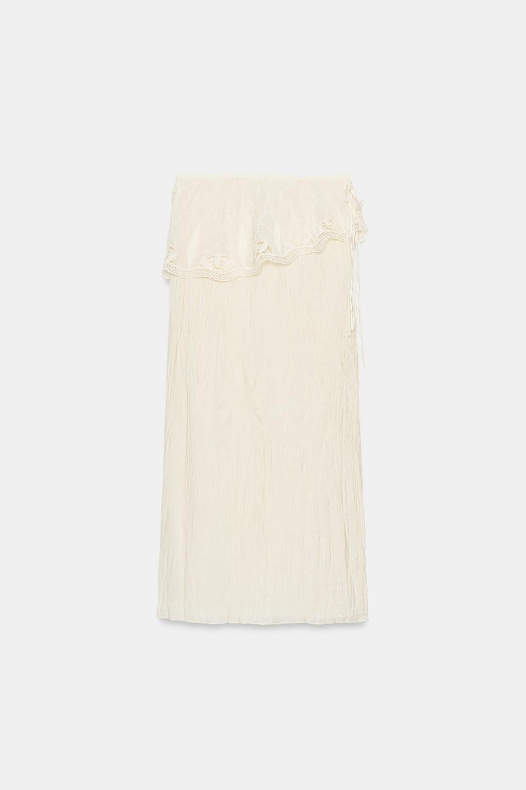 Юбка-миди с поясом с вышивкой из коллекции zw