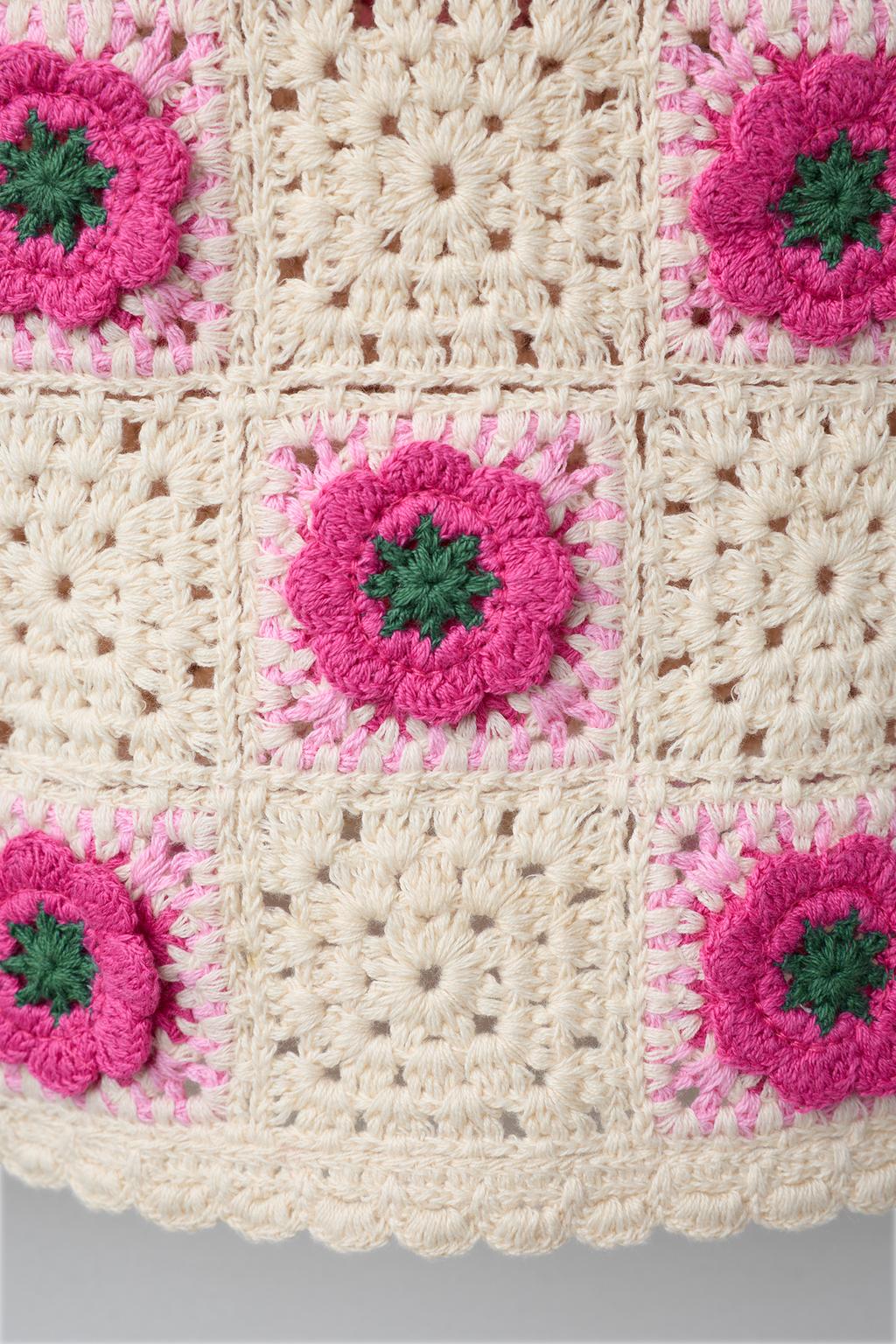 ПЛАТЬЕ ИЗ КРУЖЕВА КРОШЕ С ЦВЕТОЧНЫМ ПРИНТОМ