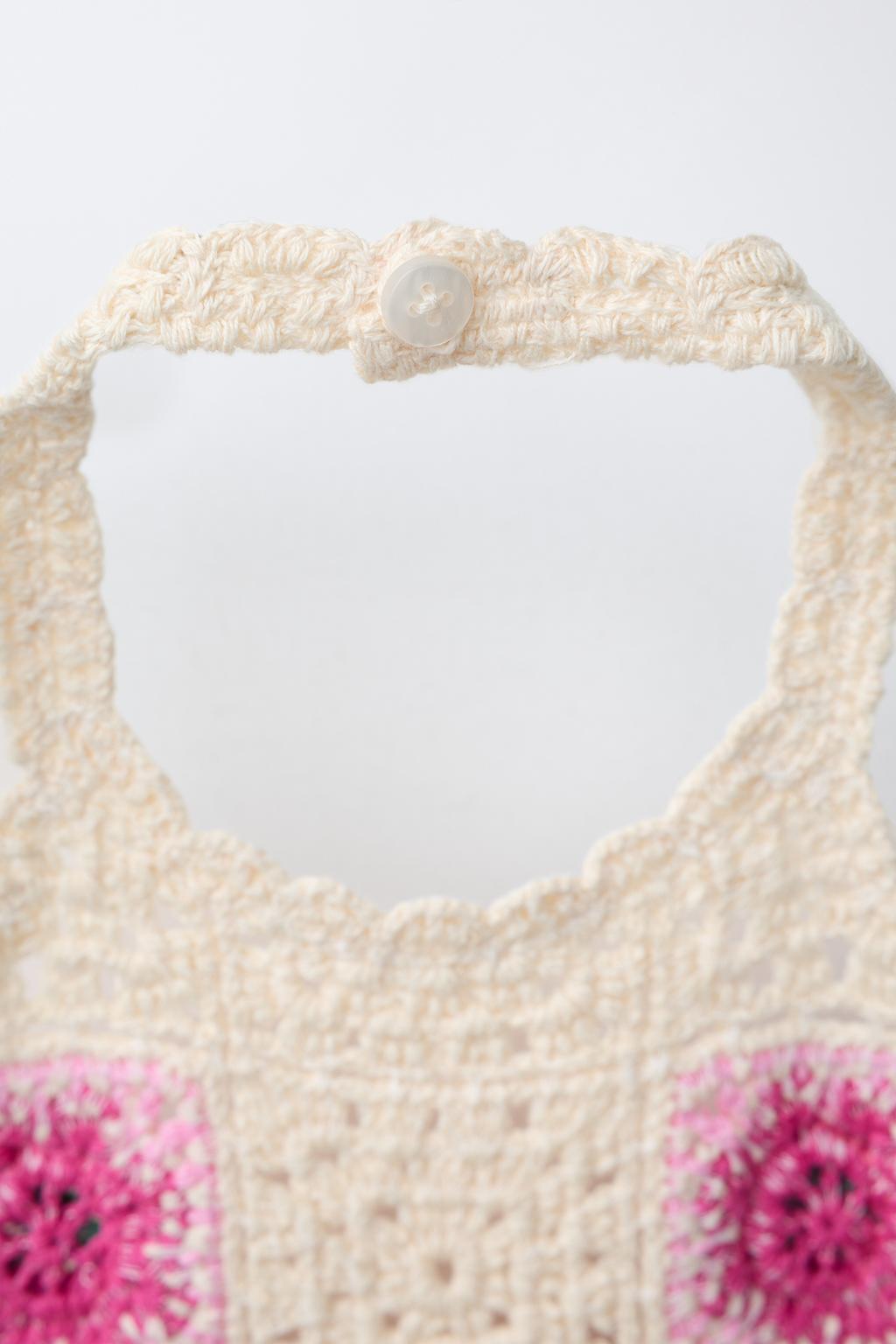 ПЛАТЬЕ ИЗ КРУЖЕВА КРОШЕ С ЦВЕТОЧНЫМ ПРИНТОМ