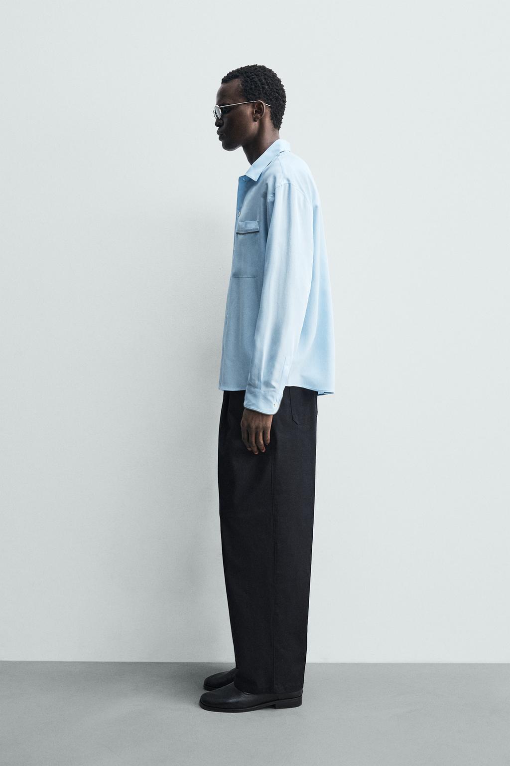 РУБАШКА В ПОЛОСКУ С КОНТРАСТНОЙ ОТДЕЛКОЙ