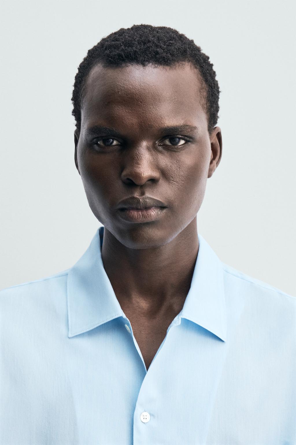 РУБАШКА В ПОЛОСКУ С КОНТРАСТНОЙ ОТДЕЛКОЙ