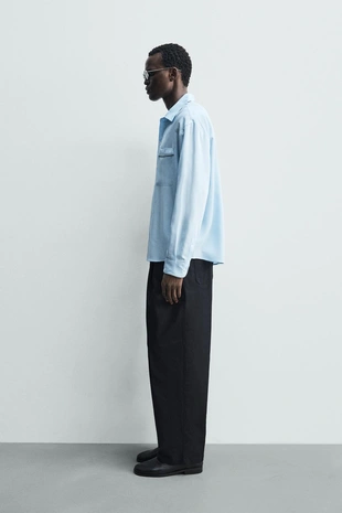 Рубашка в полоску с контрастной отделкой- Заказать в России