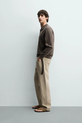 Поло из хлопка и льна