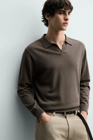 Поло из хлопка и льна- Заказать в России