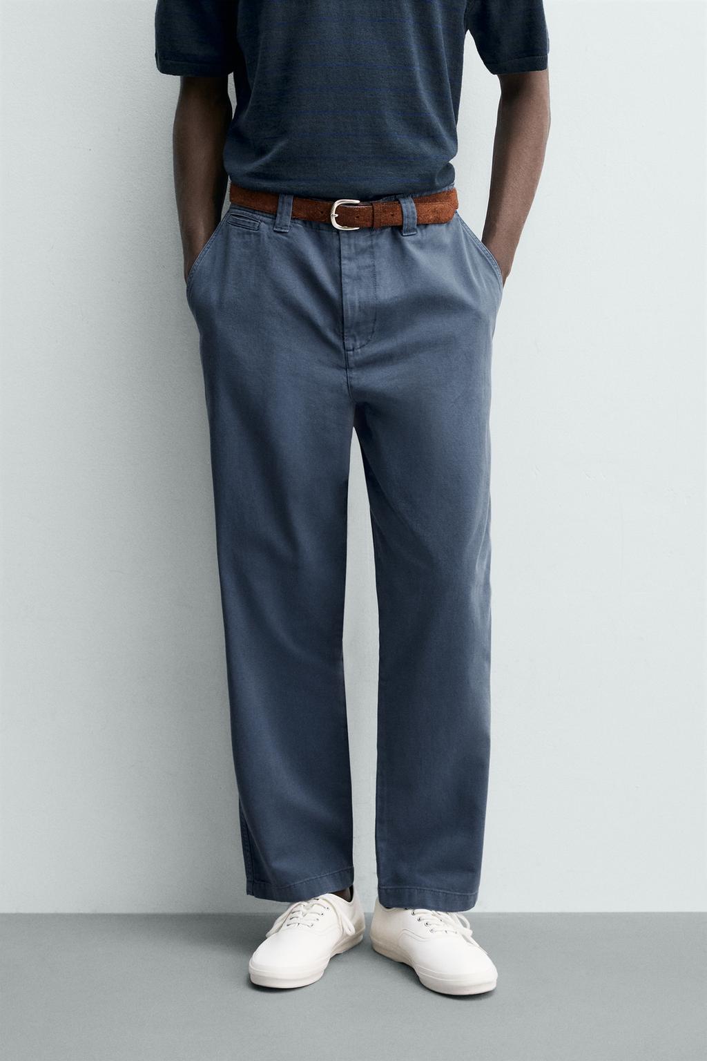 БРЮКИ ЧИНОС STRAIGHT FIT С ЭФФЕКТОМ ПОТЕРТОСТИ