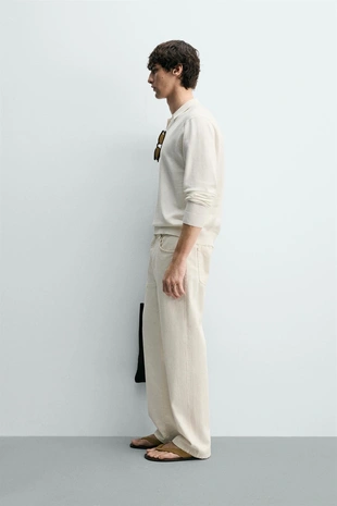 Поло из хлопка и льна- Заказать в России