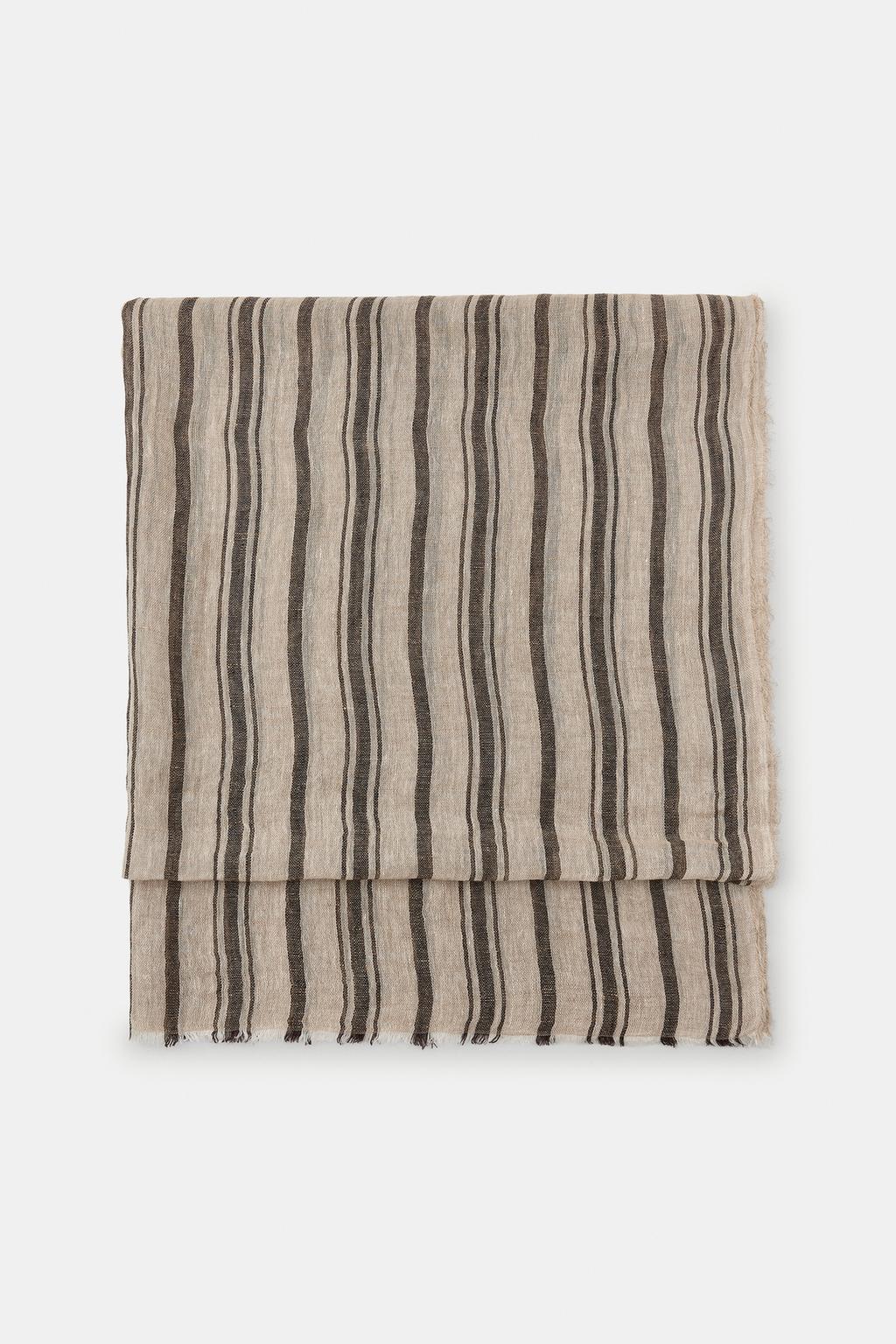 ШАРФ ИЗ 100% ЛЬНА В ПОЛОСКУ