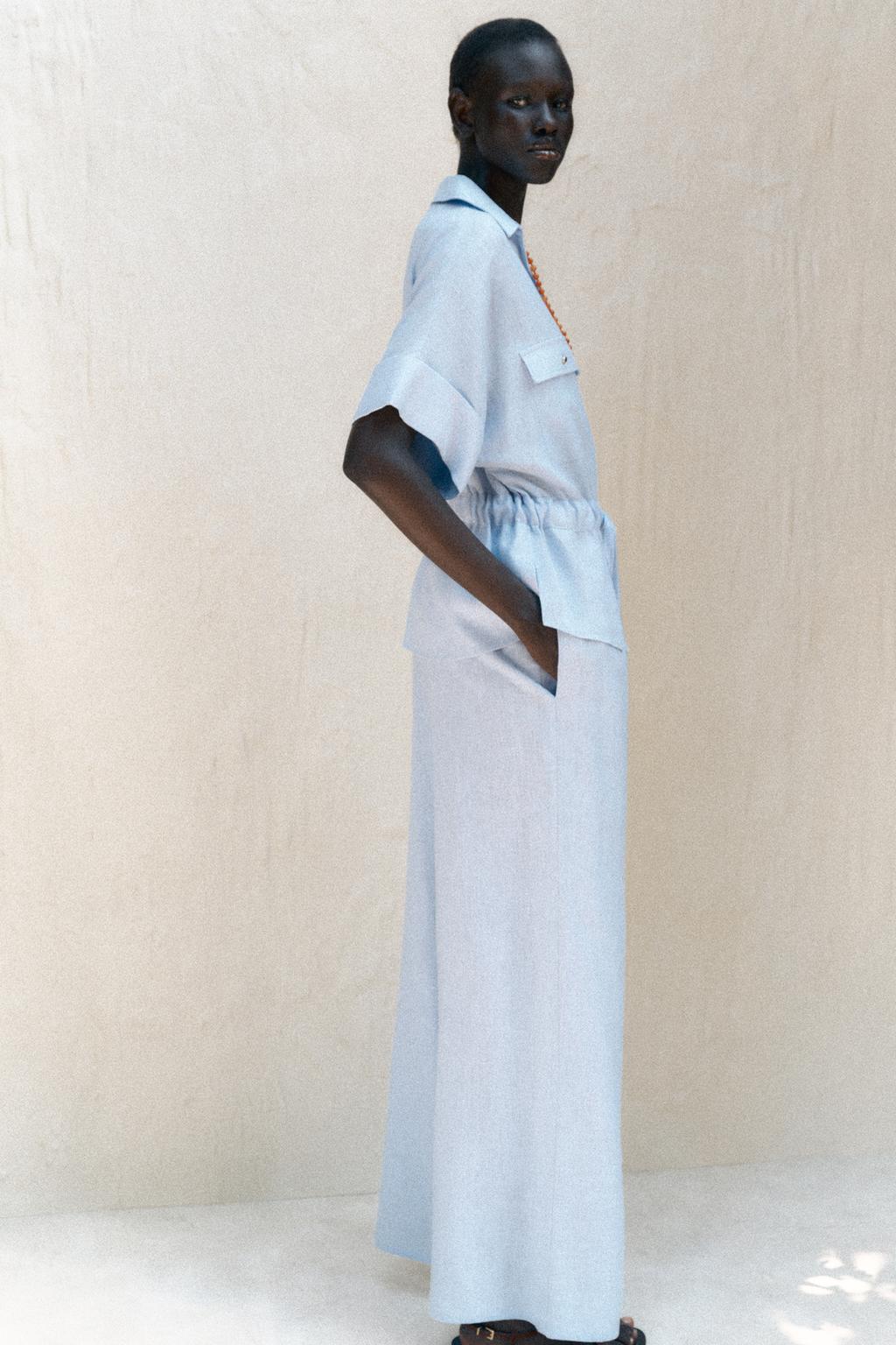 БРЮКИ ШИРОКОГО КРОЯ ИЗ ЛЬНА