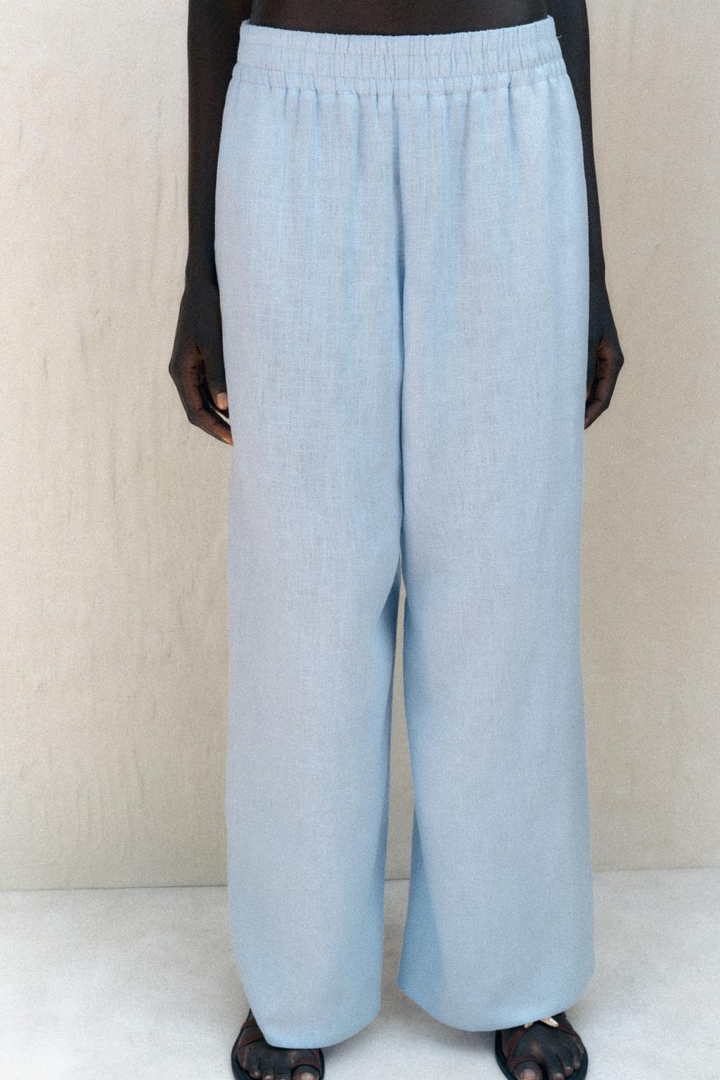БРЮКИ ШИРОКОГО КРОЯ ИЗ ЛЬНА