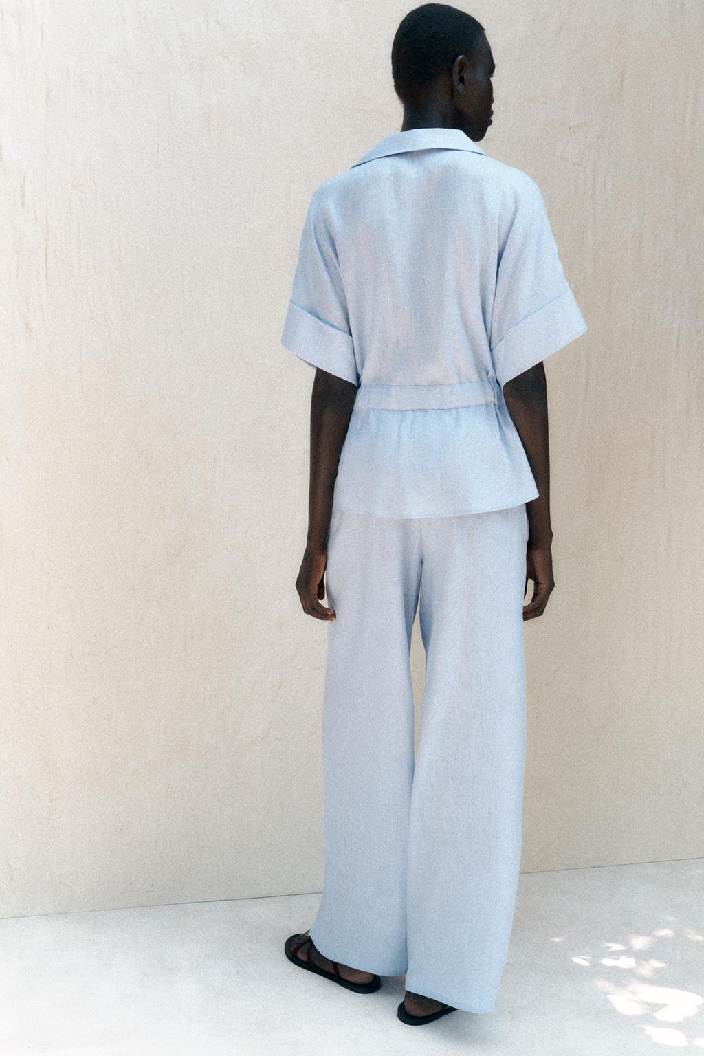 БРЮКИ ШИРОКОГО КРОЯ ИЗ ЛЬНА