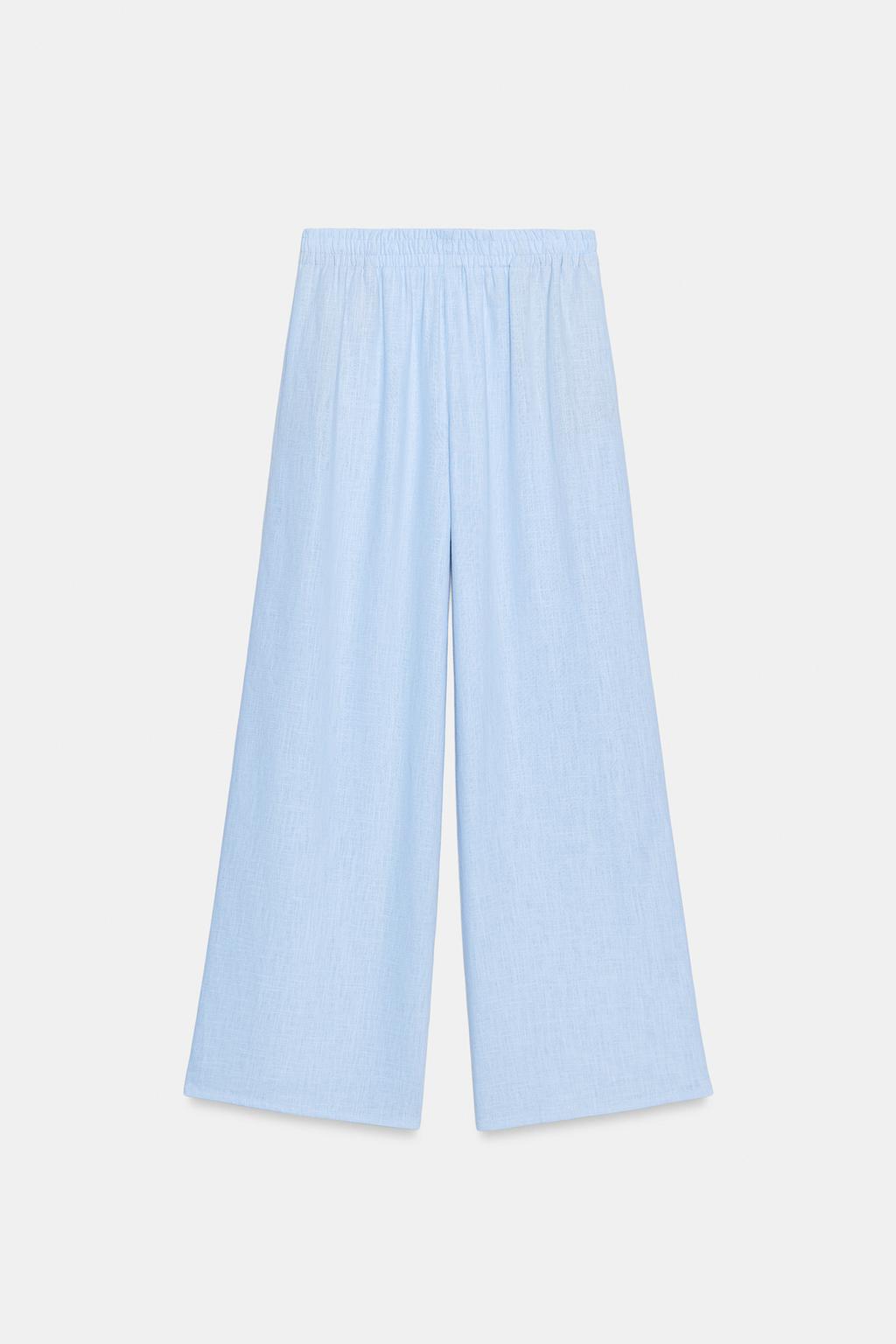 БРЮКИ ШИРОКОГО КРОЯ ИЗ ЛЬНА
