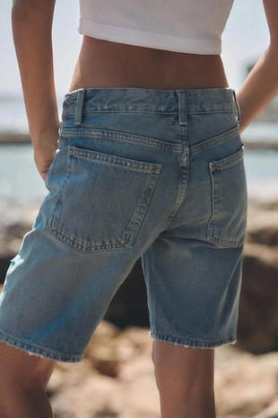 Джинсовые шорты Trf со средней посадкой- Заказать в России