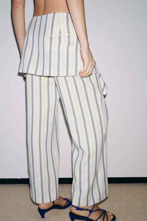 БРЮКИ-ПАРЕО В ПОЛОСКУ — коллекция Zara «ZW»