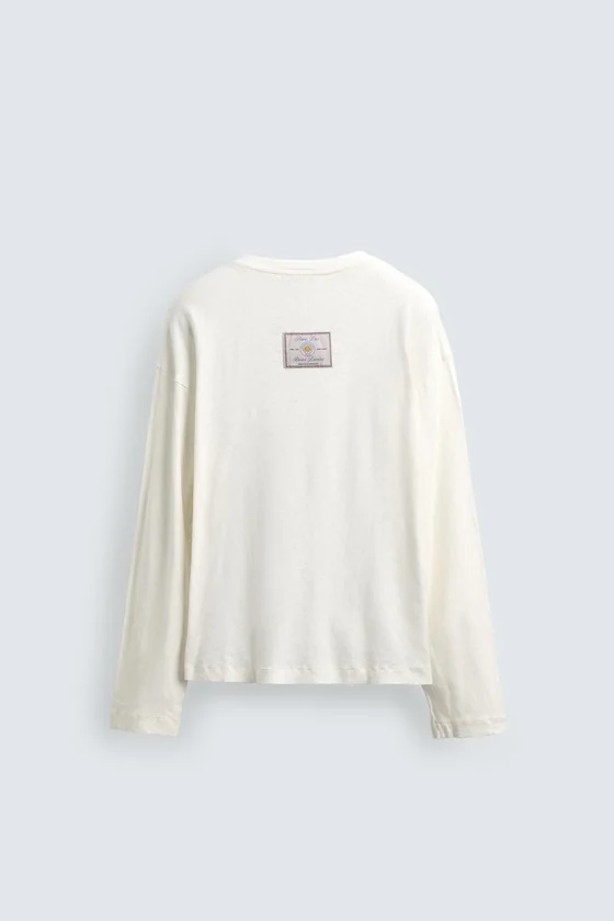 Футболка henley из хлопка и льна