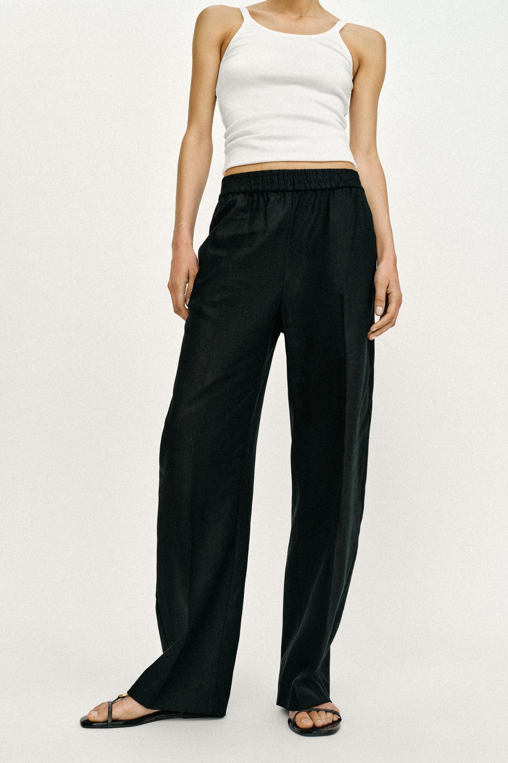 БРЮКИ ПРЯМОГО КРОЯ ИЗ СМЕСОВОГО ЛЬНА