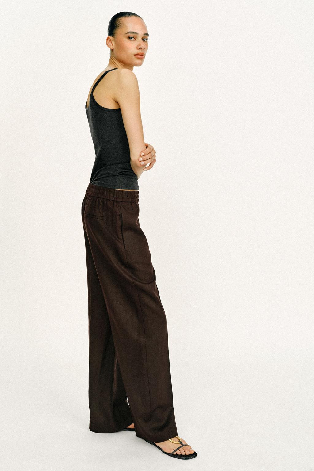 БРЮКИ ПРЯМОГО КРОЯ ИЗ СМЕСОВОГО ЛЬНА