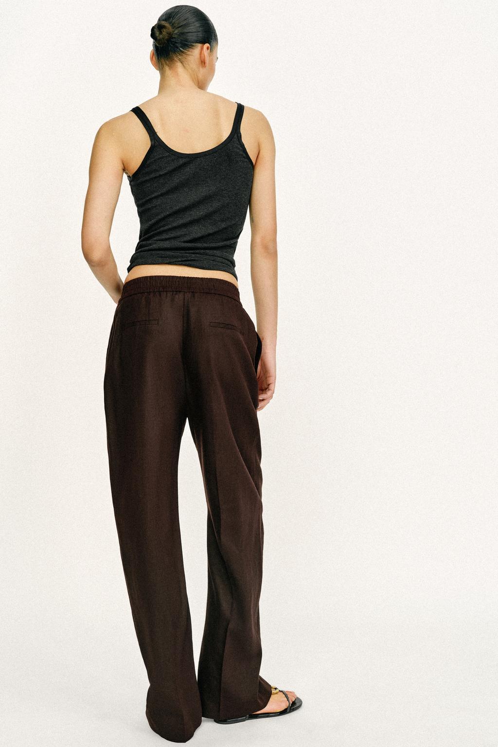 БРЮКИ ПРЯМОГО КРОЯ ИЗ СМЕСОВОГО ЛЬНА