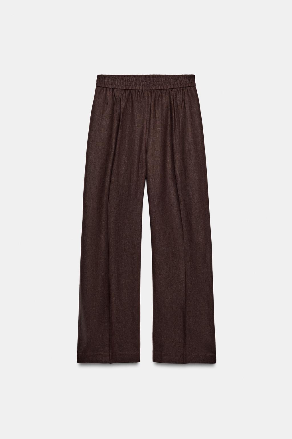 БРЮКИ ПРЯМОГО КРОЯ ИЗ СМЕСОВОГО ЛЬНА