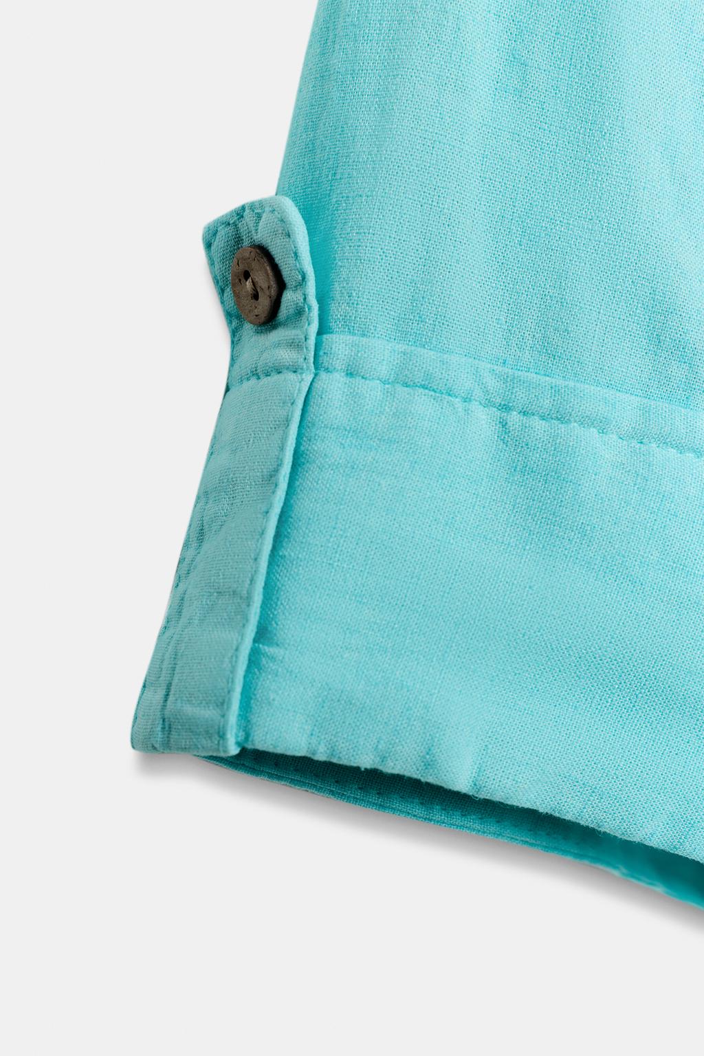 УКОРОЧЕННАЯ РУБАШКА ИЗ СМЕСОВОГО ЛЬНА